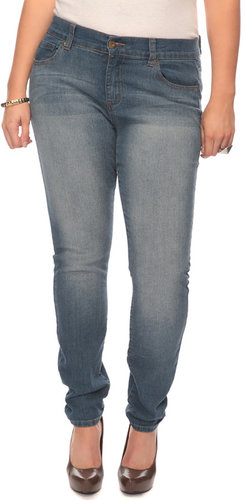FOREVER 21+ Distressed Skinny Jeans