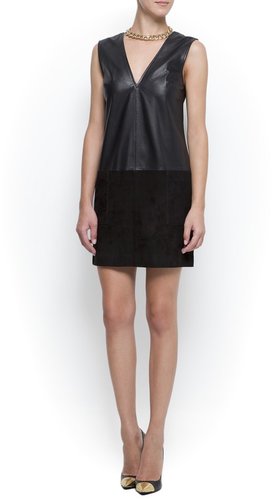 Suede and leather dress