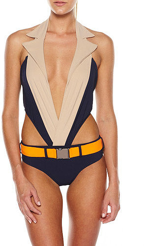 Jets White Label Sensations Collar One Piece