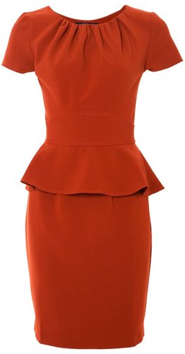 CLOSET Gathered neck peplum dress