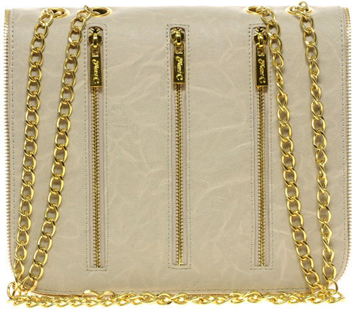 Max C London Shoulder Bag With Chain Strap & Zip Detail