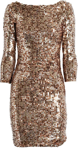 Alice + Olivia Sequined stretch-mesh dress