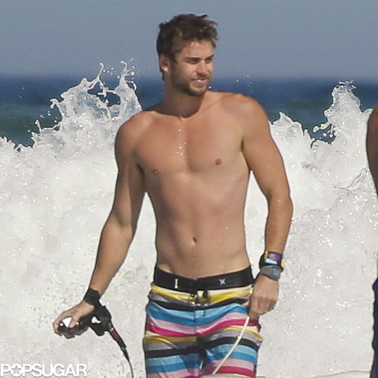 Liam Hemsworth hit the beach in Australia.
Liam Hemsworth hit the beach in Australia.