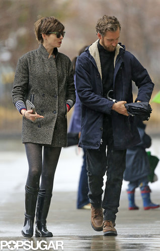 Anne Hathaway braved the NYC rain for a coffee date with husband Adam Shulman.
Anne Hathaway braved the NYC rain for a coffee date with husband Adam Shulman.