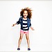 Denim Jacket With Crew Tee and Printed Shorts