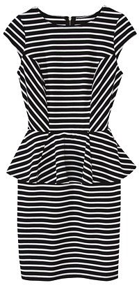 Mossimo® Women's Stripe Peplum Dress -Black/White
