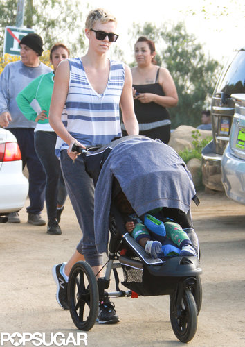 Charlize Theron Takes a Hollywood Hike With Jackson Charlize Theron Takes a Hollywood Hike With Jackson