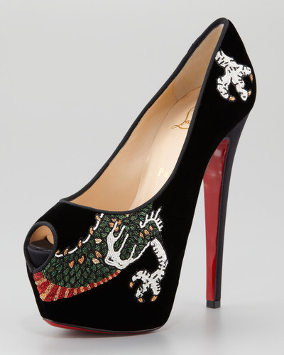 Christian Louboutin Highness Dragon Tattoo Platform Red Sole Pump