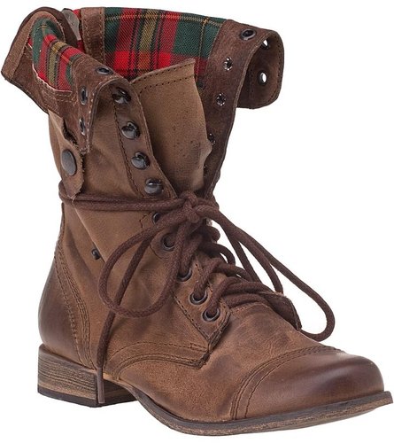Shiekh Womens PK-04 Brown Mid Calf Combat Boots
