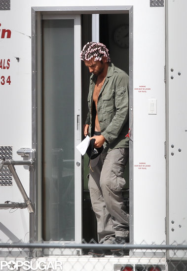 Bradley Cooper showed off his abs on set in Boston.
Bradley Cooper showed off his abs on set in Boston.