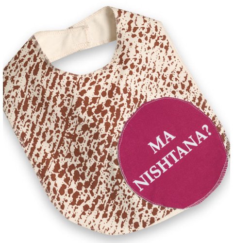 Even if he or she is too young to understand the meaning behind the holiday, your baby can still join in on the fun. The modern matzah bib ($12) asks "Ma Nishtina?" or "Why is this night different?" in bold pink or blue for baby boy or girl's very first Seder.
Even if he or she is too young to understand the meaning behind the holiday, your baby can still join in on the fun. The modern matzah bib ($12) asks "Ma Nishtina?" or "Why is this night different?" in bold pink or blue for baby boy or girl's very first Seder.
