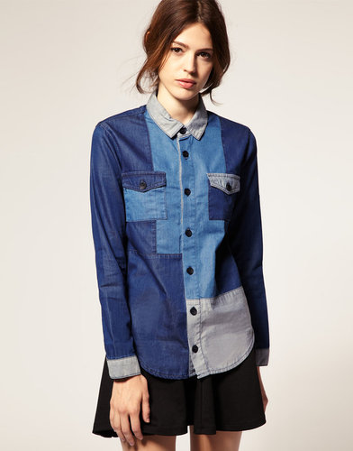 ASOS Colour Blocked Denim Shirt