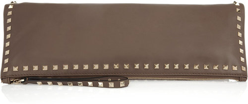 Valentino Rockstud oversized leather clutch