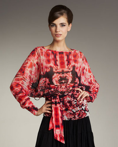 Jean Paul Gaultier Printed Tie-Waist Top