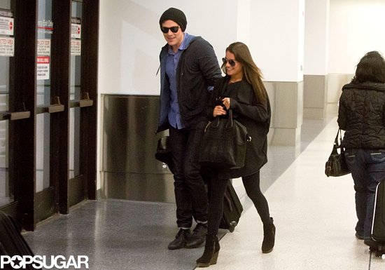 Lea Michele and Cory Monteith smiled as they made their way through LAX.
Lea Michele and Cory Monteith smiled as they made their way through LAX.