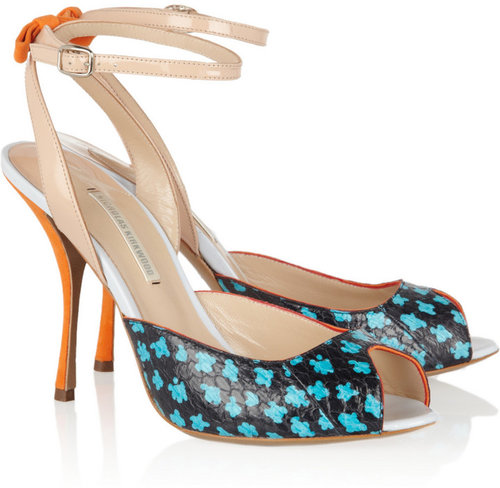 Nicholas Kirkwood Printed elaphe peep-toe sandals