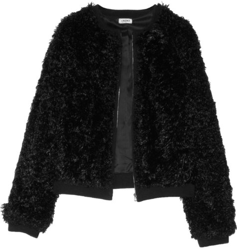 L'Agence Faux fur bomber jacket