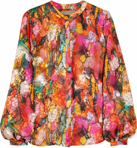Preen Sunset printed devoré blouse