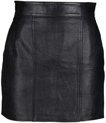 Vintage Black Leather Skirt