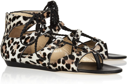 Jimmy Choo Leopard-print calf hair sandals