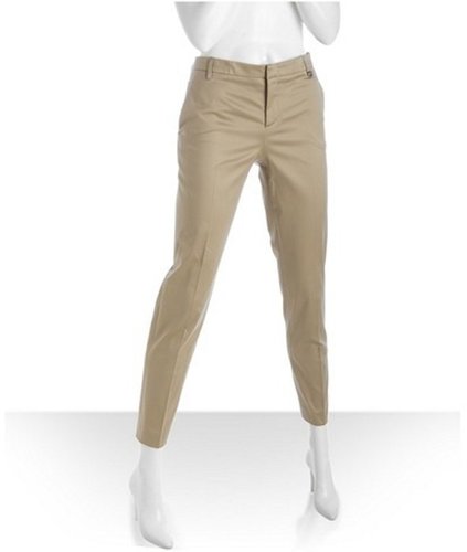 Gucci khaki cotton-silk blend slim cropped pants