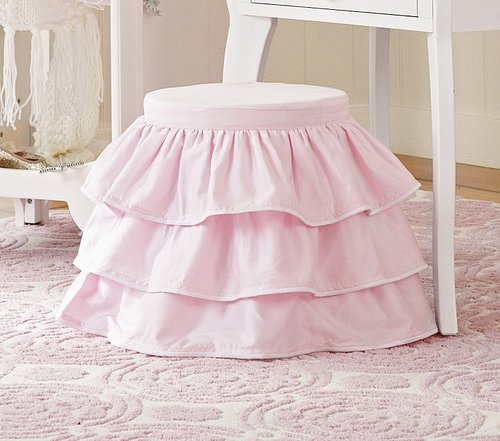 Pottery Barn Kids Pink Ruffle Stool and Cushion Set Pottery Barn Kids Pink Ruffle Stool and Cushion Set