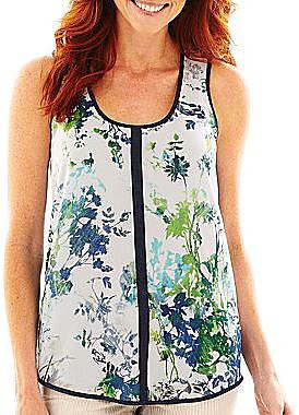 Liz Claiborne Sleeveless Floral Tank Top