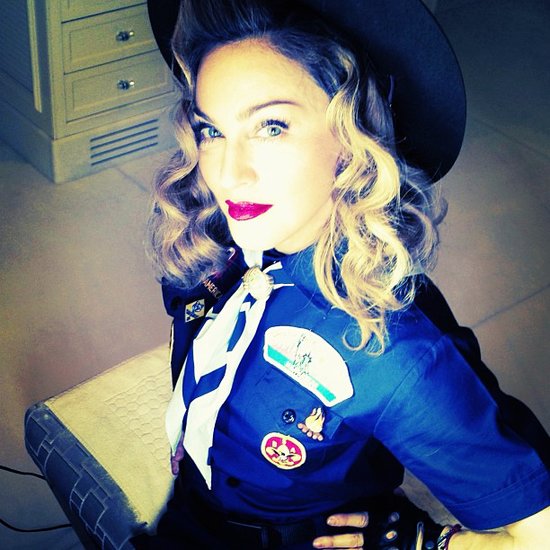 Madonna amped up her Boy Scout uniform with some sexy curls and a pop of red on her lips.
Source: Instagram user madonna
Madonna amped up her Boy Scout uniform with some sexy curls and a pop of red on her lips.
Source: Instagram user madonna