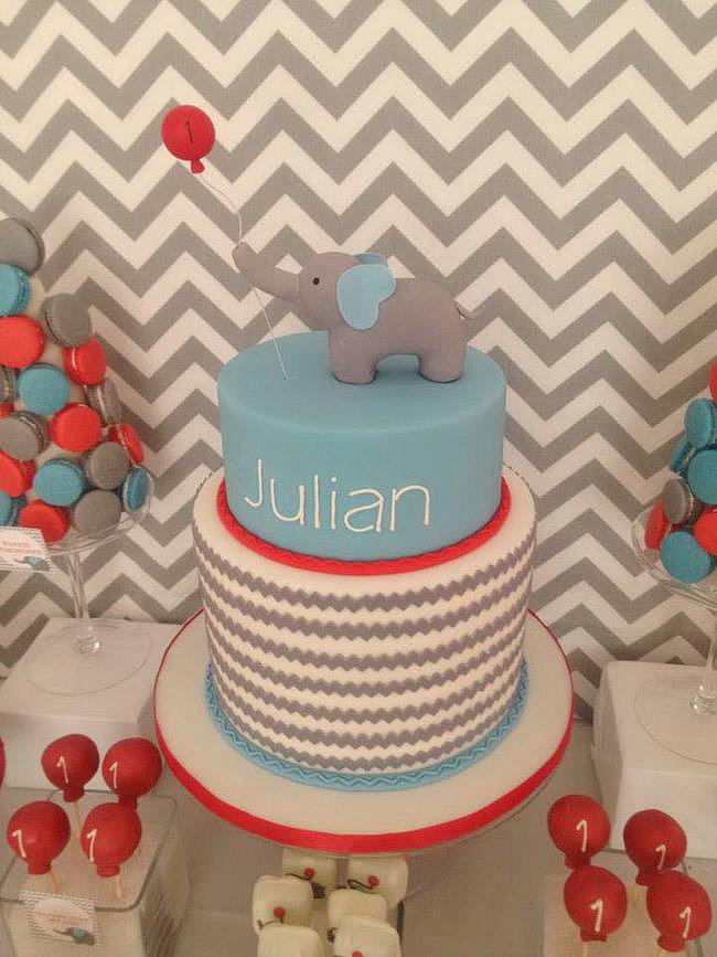 An Elephant and Balloon Cake An Elephant and Balloon Cake