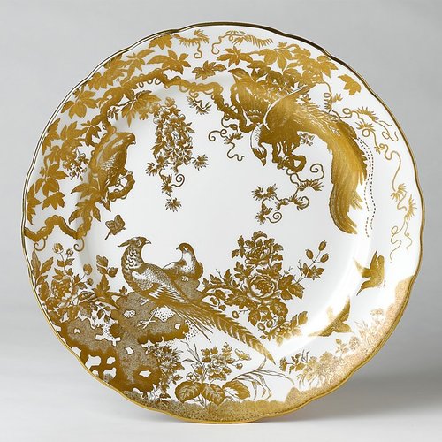 Royal Crown Derby "Gold Aves" Dinner Plate, 10"