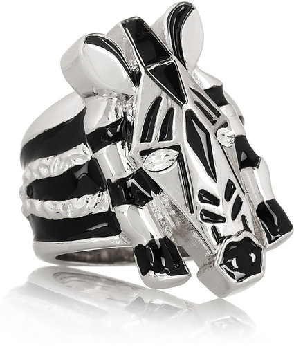 Marc by Marc Jacobs Zebra enameled crystal ring