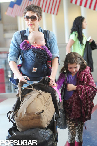 Maggie Gyllenhaal Lands in LA With Her Daughters and a New Pixie Cut Maggie Gyllenhaal Lands in LA With Her Daughters and a New Pixie Cut