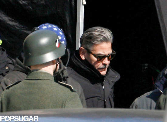 George Clooney and Matt Damon Share a Laugh on Set George Clooney and Matt Damon Share a Laugh on Set