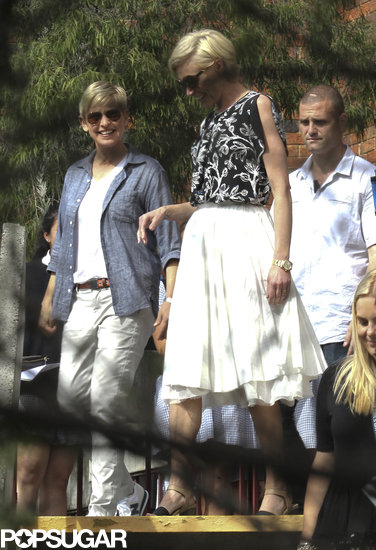 Ellen DeGeneres and Portia de Rossi visited Portia's old school in Melbourne.
Ellen DeGeneres and Portia de Rossi visited Portia's old school in Melbourne.