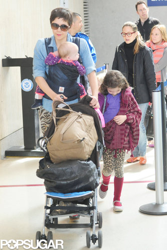 Maggie Gyllenhaal Lands in LA With Her Daughters and a New Pixie Cut Maggie Gyllenhaal Lands in LA With Her Daughters and a New Pixie Cut