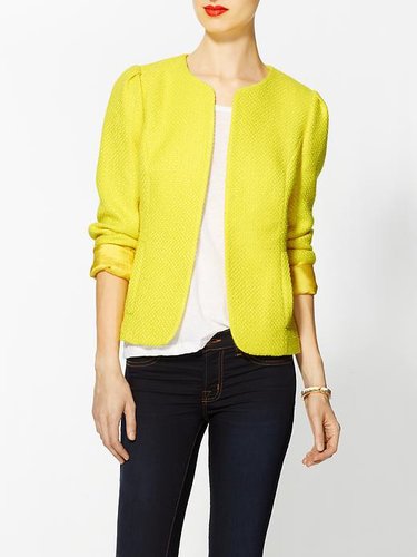 This Larkin yellow tweed blazer ($69) stands out thanks to its mock collar. Throw it on over just about anything for a pop of sophistication and pizzazz.
This Larkin yellow tweed blazer ($69) stands out thanks to its mock collar. Throw it on over just about anything for a pop of sophistication and pizzazz.