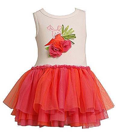 For a brighter, more playful look, go with Bonnie Baby's Easter Tutu ($25) with an orange and fuchsia skirt and a matching rabbit appliqué.
For a brighter, more playful look, go with Bonnie Baby's Easter Tutu ($25) with an orange and fuchsia skirt and a matching rabbit appliqué.