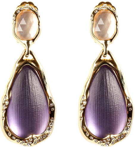 Alexis Bittar Lavender Ophelia Gold-Toned Drop Clip Earring