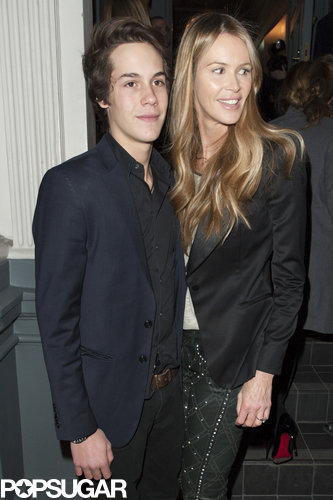 Elle Macpherson donned a black blazer and patterned pants.
Elle Macpherson donned a black blazer and patterned pants.
