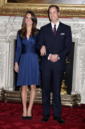 Kate Middleton and Prince William posed at St. James Palace in November 2010 to officially announce their plans to marry after the couple became engaged during a Kenyan vacation in October that year.
Kate Middleton and Prince William posed at St. James Palace in November 2010 to officially announce their plans to marry after the couple became engaged during a Kenyan vacation in October that year.