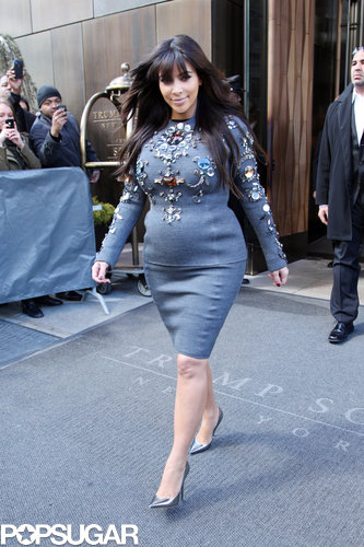 Kim Kardashian Adds Sparkle to Her Latest Maternity Look Kim Kardashian Adds Sparkle to Her Latest Maternity Look