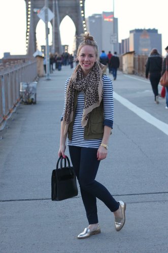 Weekend Stripes on the Brooklyn Bridge