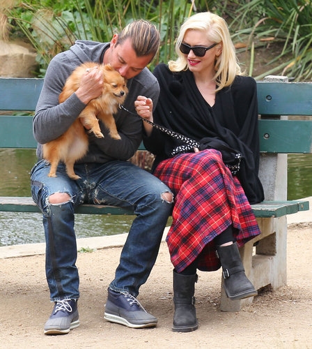 In April 2013, Gwen Stefani and Gavin Rossdale shared a sweet park date with their dog in LA.
In April 2013, Gwen Stefani and Gavin Rossdale shared a sweet park date with their dog in LA.
