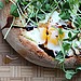 Asparagus, Chèvre, and Pea Shoot Pizza