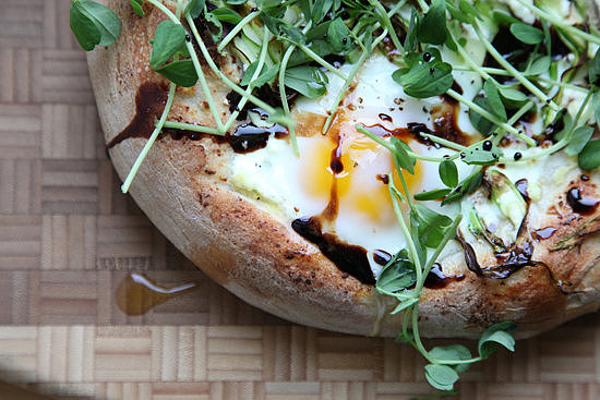 Asparagus, Chèvre, and Pea Shoot Pizza Asparagus, Chèvre, and Pea Shoot Pizza