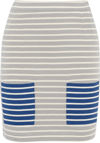 Chinti and Parker Striped organic cotton mini skirt