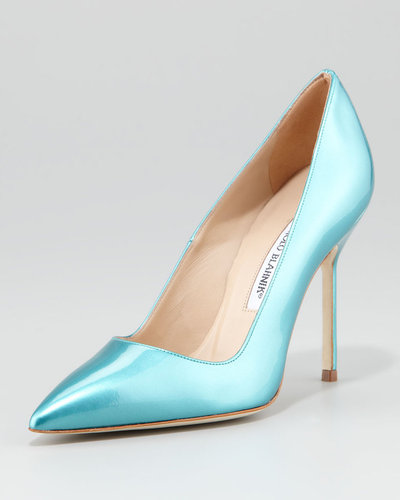 Manolo Blahnik BB Bright Patent Pump, Turquoise