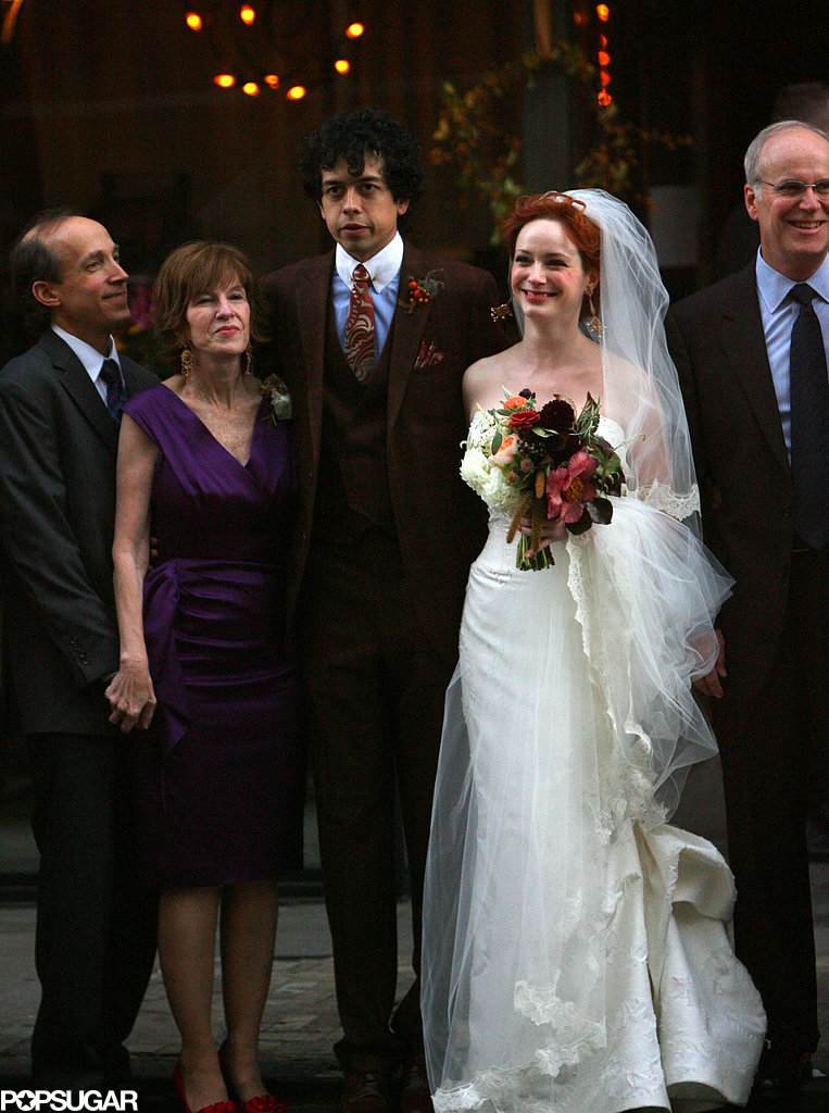 Christina Hendricks and Geoffrey Arend posed with family after their October 2009 nuptials in NYC.
Christina Hendricks and Geoffrey Arend posed with family after their October 2009 nuptials in NYC.