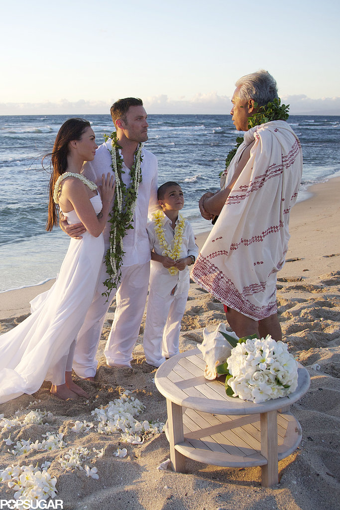 Megan Fox and Brian Austin Green wed in Hawaii during June 2010 before his son Kassius.
Megan Fox and Brian Austin Green wed in Hawaii during June 2010 before his son Kassius.