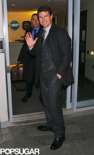 Tom Cruise waved before taking off.
Tom Cruise waved before taking off.